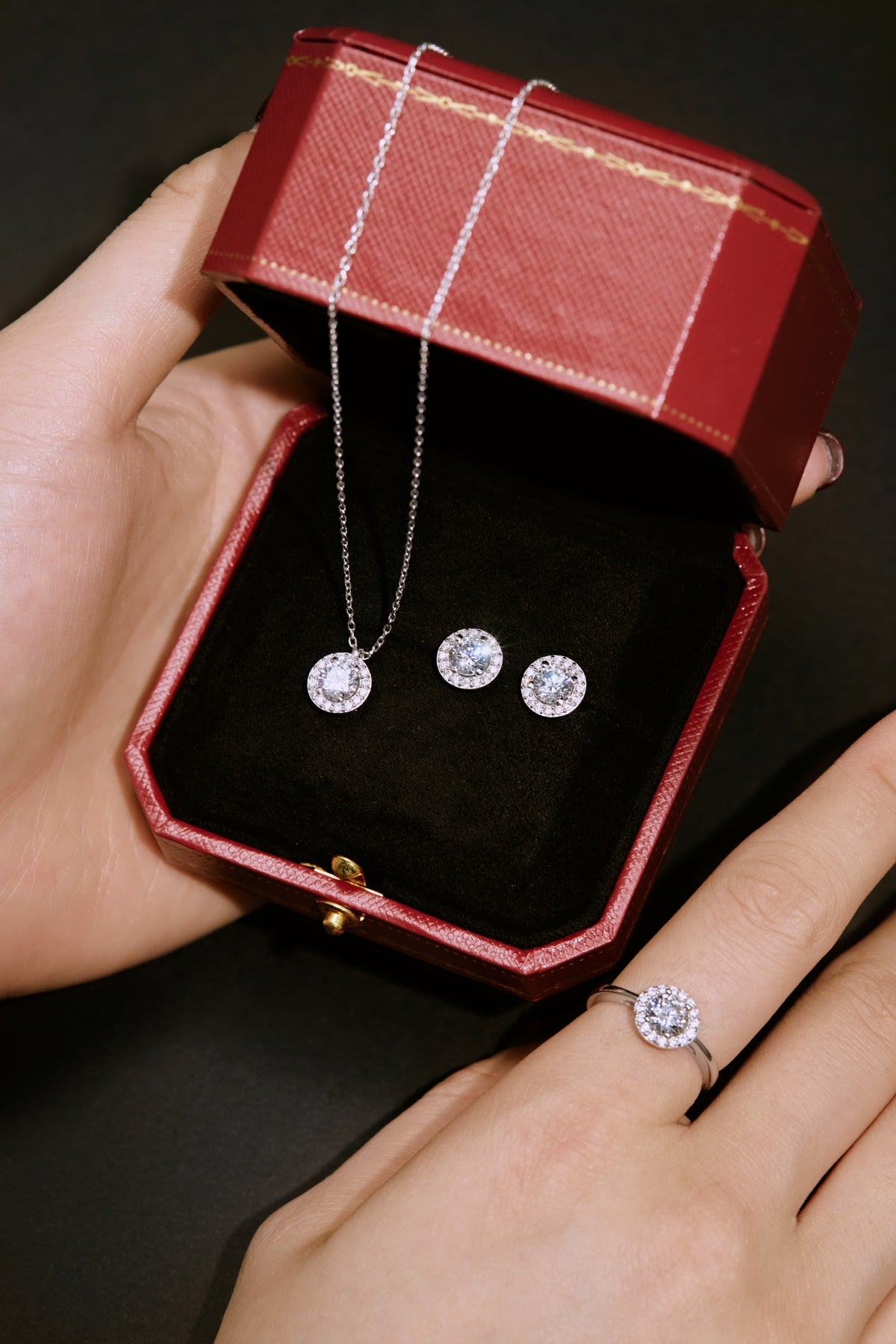 Cluster Earrings and Necklace